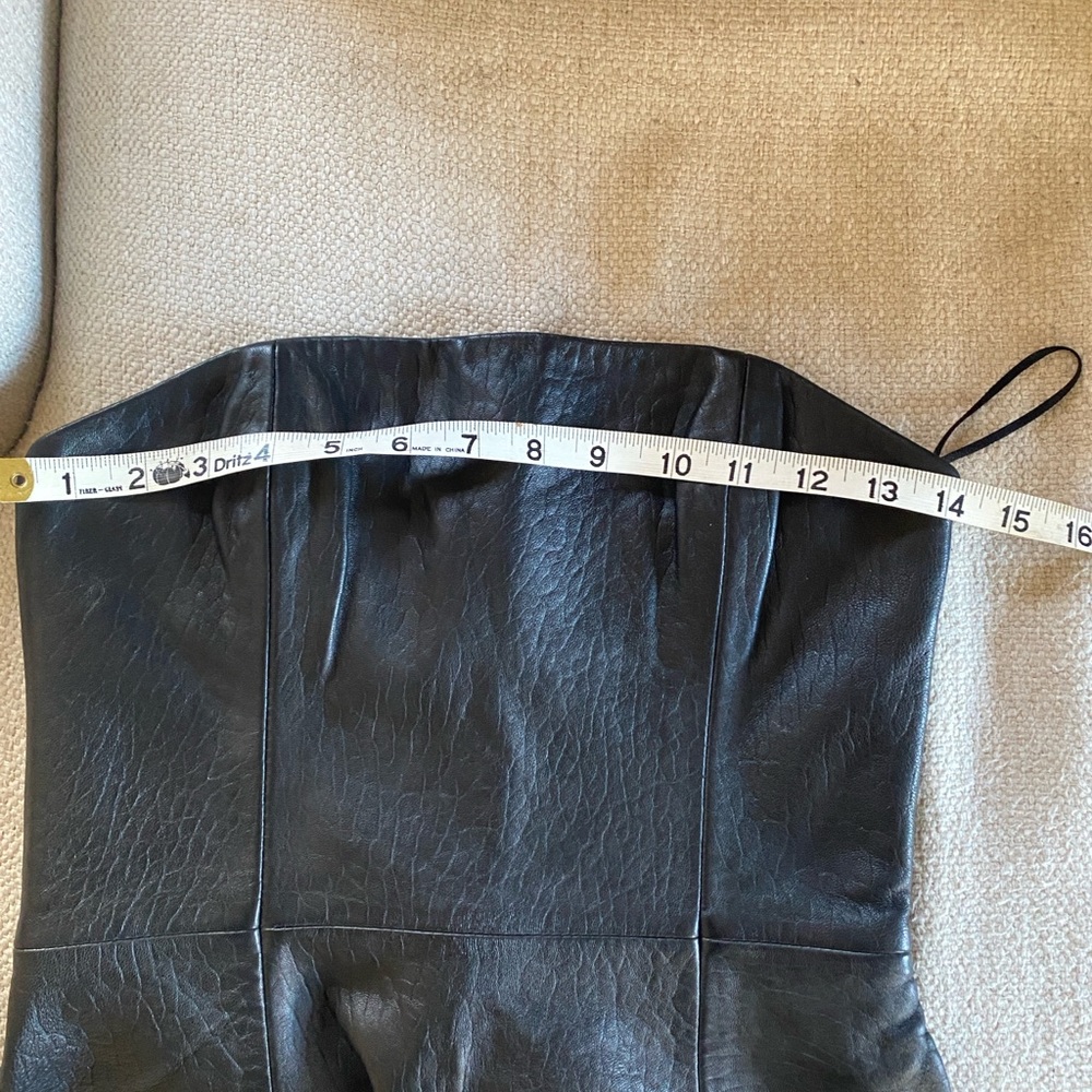 Black 100 Percent Leather Strapless Women's Top - Picture 5 of 6